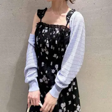 스나이델 SNIDEL 백 드로스트 시어 볼레로 가디건