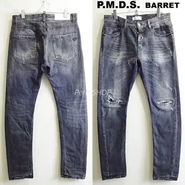 P.M.D.S. BARRET [M] 슬림 스트레치 데님 블랙 이탈리아제