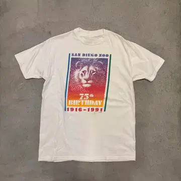 90s 샌디에고 동물원 USA 구제 의류 싱글 스티치 컬러풀 빈티지