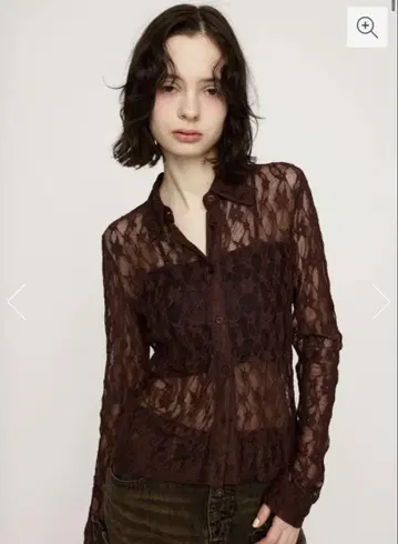 레이스 셔츠 다크 브라운 FREE 사이즈