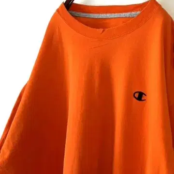 챔피온 원포인트 로고 자수 플레인 티셔츠 2XL 오렌지 구제 의류