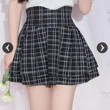 미셸 마카롱 트위드 슬림 레그 스커트 M 블랙