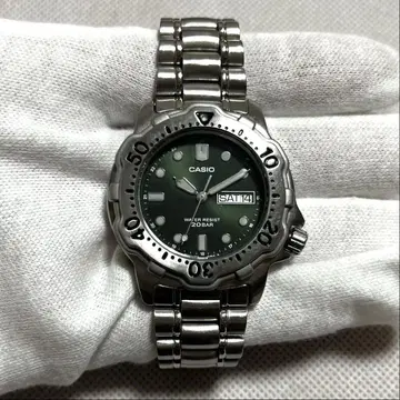 CASIO 쿼츠 다이버 그린 다이얼 MD-747