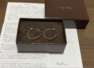 agete K10 트위스트 후프 귀걸이 아가트
