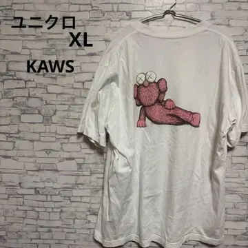유니클로 KAWS 카우스 백 프린트 화이트 티셔츠 XL