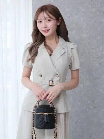 자켓 레이어드 플리츠 원피스