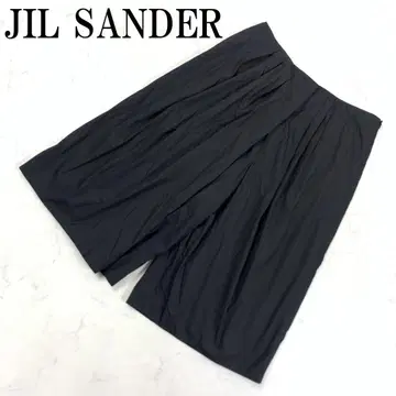 LA6908 질 샌더 코튼 와이드 하프 팬츠 블랙 38
