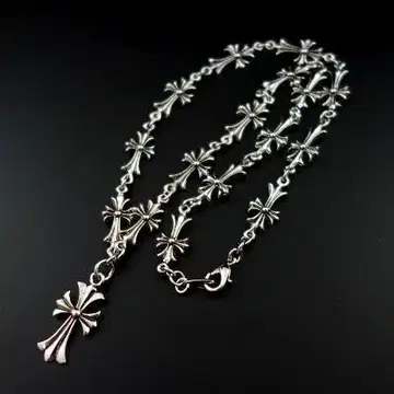 올 CH 크로스 실버 목걸이