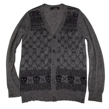 BLACK TAG by ZARA MAN 스컬 패턴 모헤어 니트 가디건 L