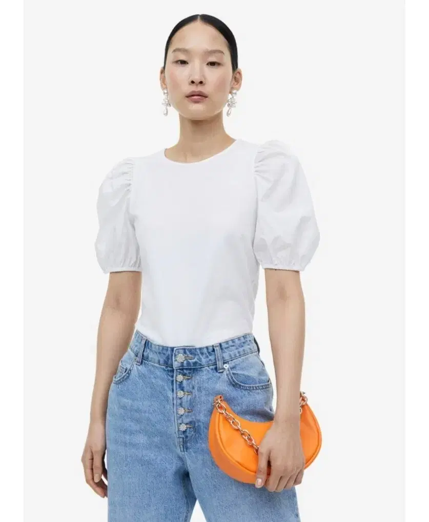 H&M 여름 퍼프반팔티