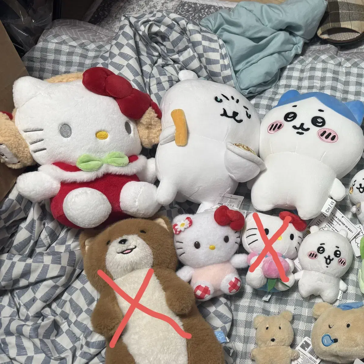 중형인형 키링 헬로키티 산리오 나가노 하치와레 농담곰 포켓몬 나오하