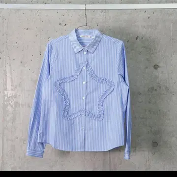 sandy liang 셔츠 별 SIRIUS SHIRT 스트라이프 파랑