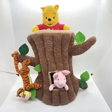 레어 디즈니 곰돌이 푸 100 에이커의 숲 나무집 봉제 인형 그루터기