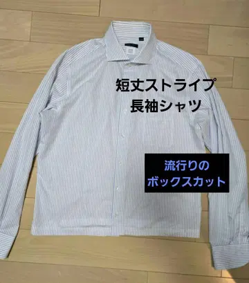 컴팩트한 짧은 기장 박스 컷 스트라이프 긴팔 셔츠 Y2K CityBoy