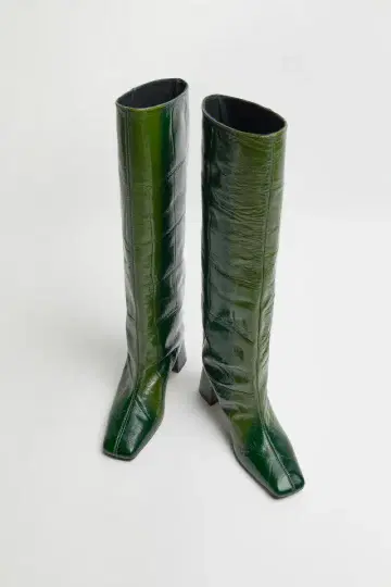 mista 그린 스퀘어토 롱 부츠
