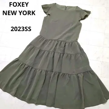 2023SS FOXEY NEW YORK 플레어 슬리브 티어드 원피스