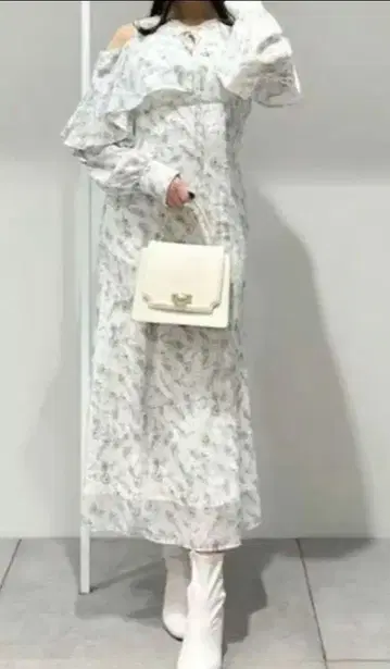 머큐리 듀오 플라워 프린트 케이프 원피스