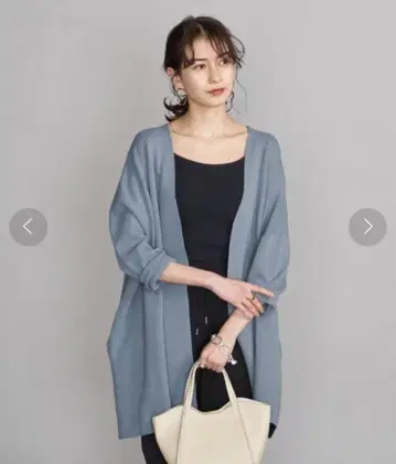 BY 코튼 밀라노 리브 와이드 가디건