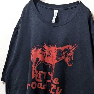 루비 라비쉬 말 로고 티셔츠 블랙 검정 2XL 구제 의류