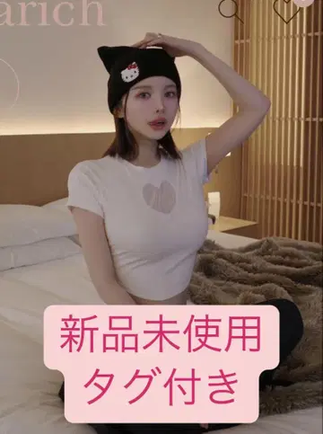 Darich 하트 레이스 컴팩트 티셔츠 미니 티셔츠 미사용 새상품