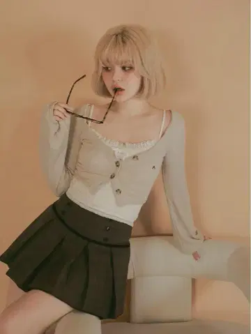 앤드메리 미우 플리츠 스커트