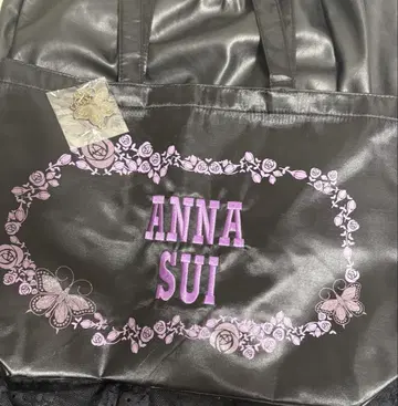 ANNA SUI 나비 퍼플 블랙 토트백