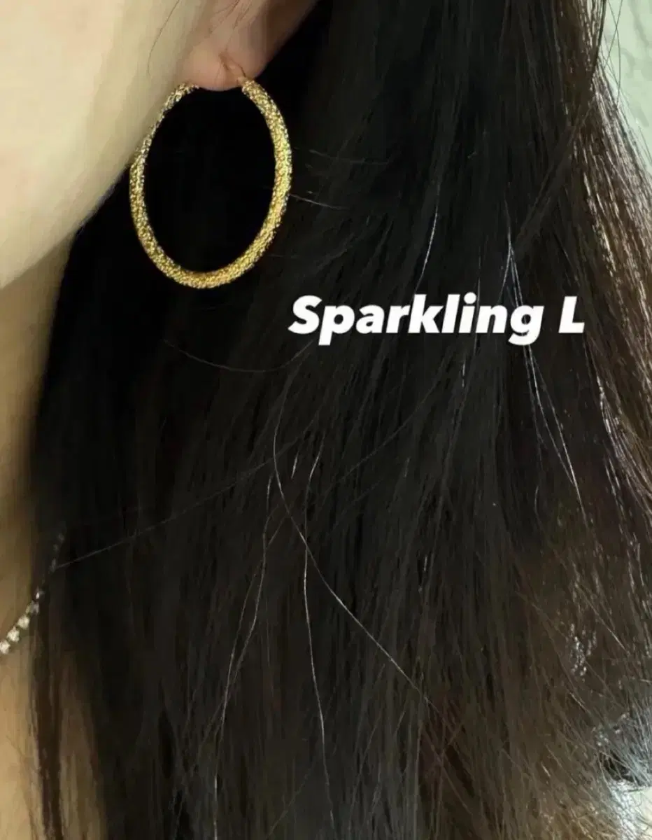 Sparkling 18k Hoop Earrings, New, L