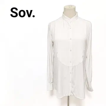 Sov. 소브 스탠드 카라 블라우스 화이트 폴리에스테르 100% 일본제