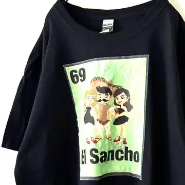 길단 69 EL Sancho 티셔츠 XL 블랙 검정 구제 의류