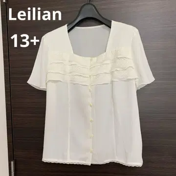 Leilian 레리안 아이보리 레이스 프릴 블라우스 13+