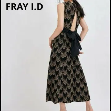 FRAY I.D 백 리본 드레스 원피스 슬리브리스 자수