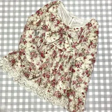 LIZLISA 레어 꽃무늬 빅 리본 포함 튜닉