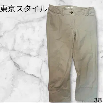 하자품! [도쿄 스타일] 38 버튼 포함 7부 팬츠 코튼 린넨