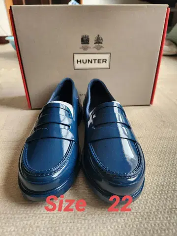 Hunter 레인부츠 로퍼 블루