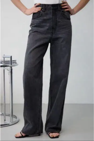 AZUL DENIM 하이 웨스트 와이드 데님 M