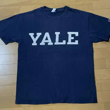 USA제 YALE 네이비 티셔츠 싱글 스티치