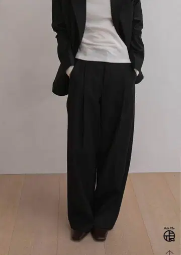 ohotoro 블랙 슬랙스 와이드