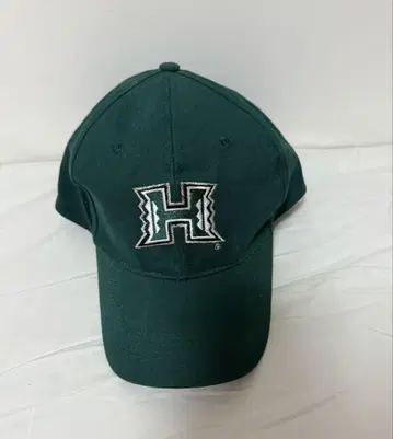 [미사용 새상품] 하와이 대학 HAWAII UH 로고 자수 캡 그린