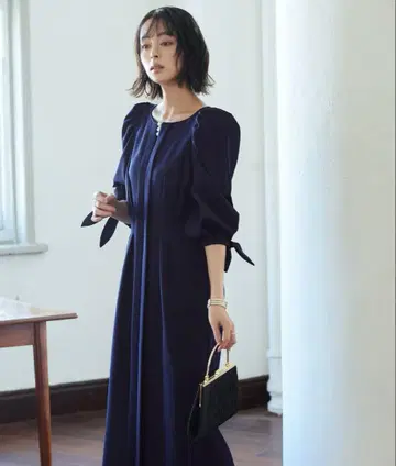 RUIRUE BOUTIQUE 롱 원피스 네이비