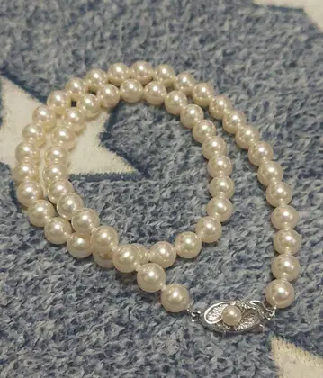 펄 목걸이 silver 각인 있음