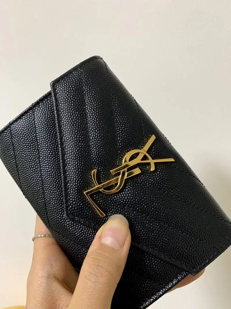 Saint Laurent Matelassé Card Wallet Black