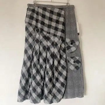 기노미 IMAGE 체크 절개 벌룬 스커트 일본제