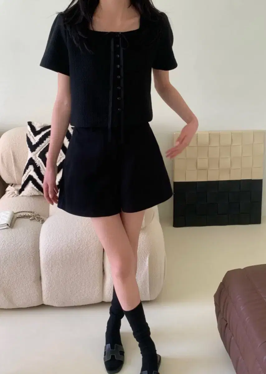 Summer Guest Look Wearrest Set (Top Tweed/Bottom Cotton)