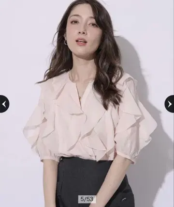 시어 프릴 5부 소매 블라우스 Apuweiser-riche 정품
