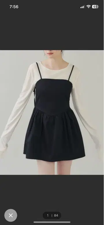 GIUNON 백 리본 미니 드레스