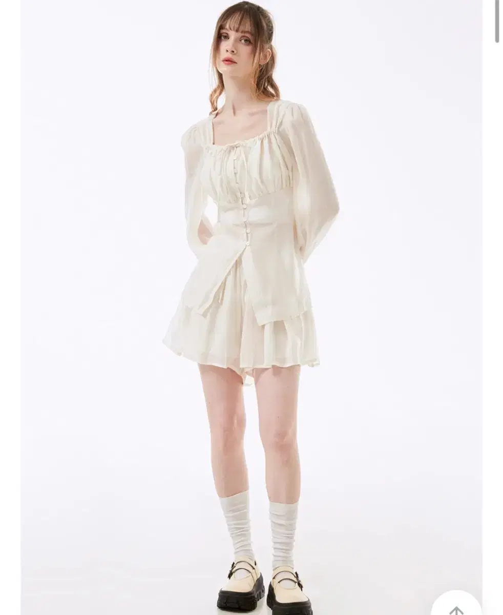 Ivory See-Through Blouse Set, New