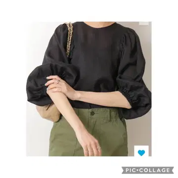 2024SS Spick and Span 볼륨 쓰리 라미 블라우스