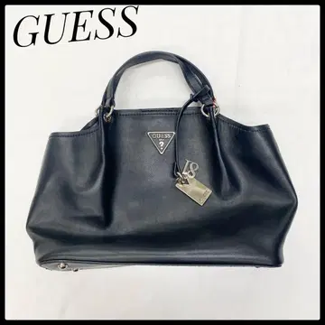 GUESS 블랙 합성 피혁 핸드백 블랙 게스 바닥 있음