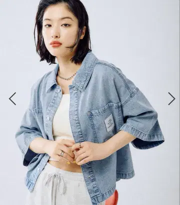 렙심 데님 숏 셔츠