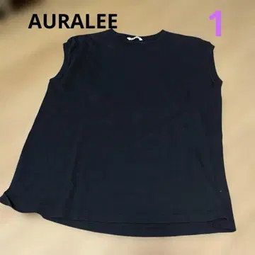 AURALEE 1 사이즈 블랙 슬리브리스 티셔츠 M 사이즈